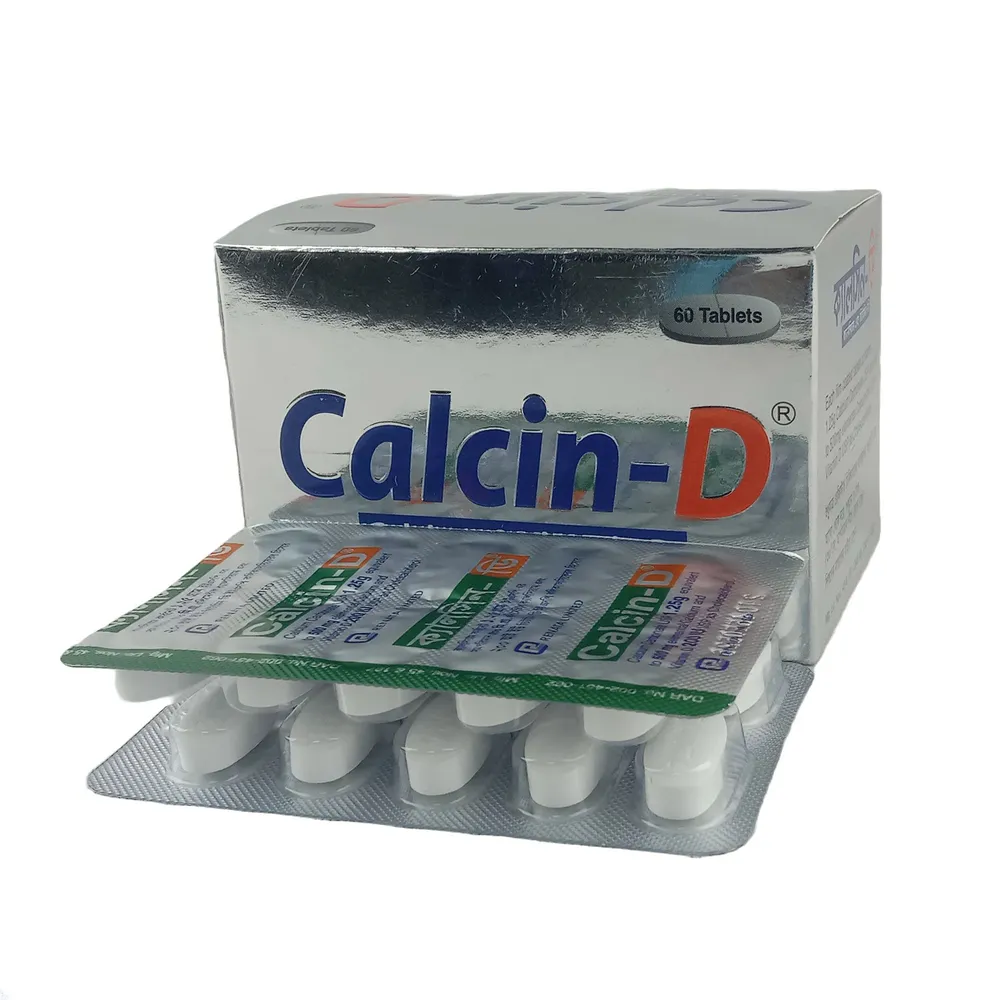 Tablet  Calcin-D 500mg+200iu (60 Pcs)